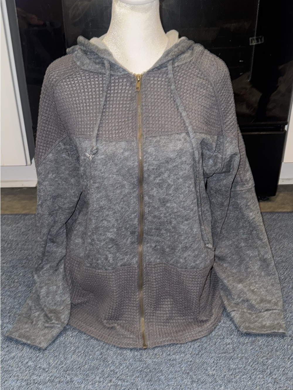 Source Unknown Gray Hooded Zip-Up Jacket